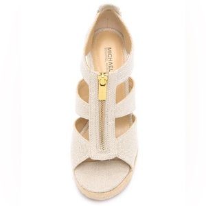 Michael Kors Damita Espadrille Wedge Sandal size 8.5 in beige